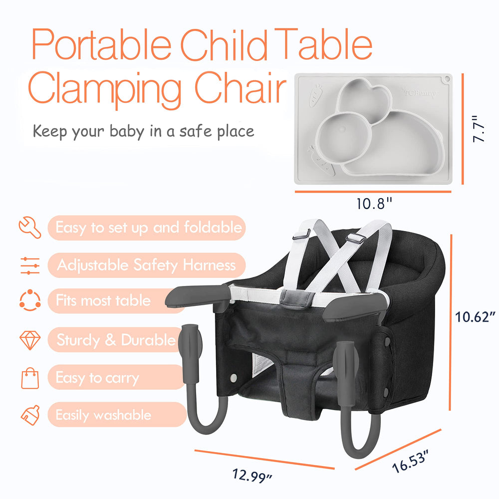 TCBunny hook-on high chair portable and lightweight for trips