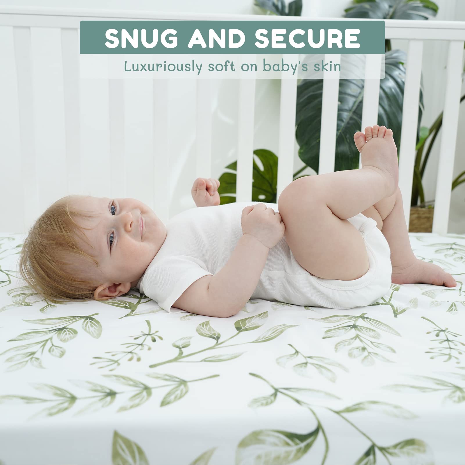 TCBunny two-pack fitted crib sheet provides everyday backup for quick changes.