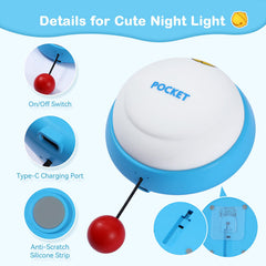 TCMOT Night Light rechargeable-type-c supports cordless use for bedtime and trips.