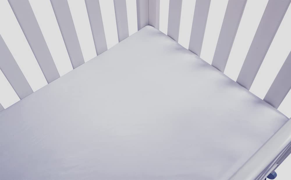 Tcmyyund elastic-edge crib sheet in corner view emphasizing secure fit on mattress.
