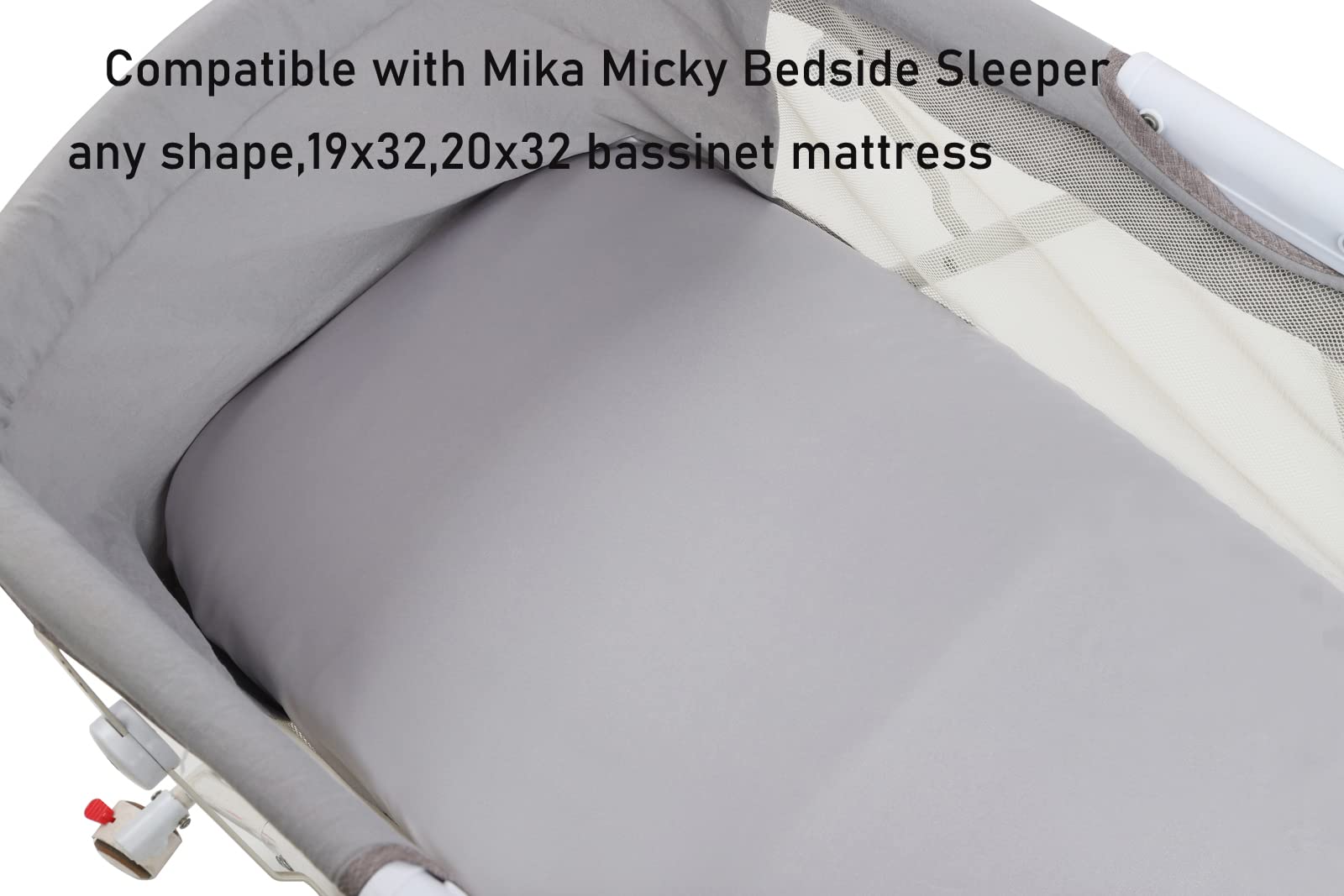 Tcmyyund Mika Micky bedside sleeper fit closeup shows secure snug fit.
