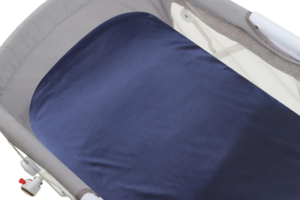Tcmyyund pack n play sheet on mini crib mattress setup for quick swap