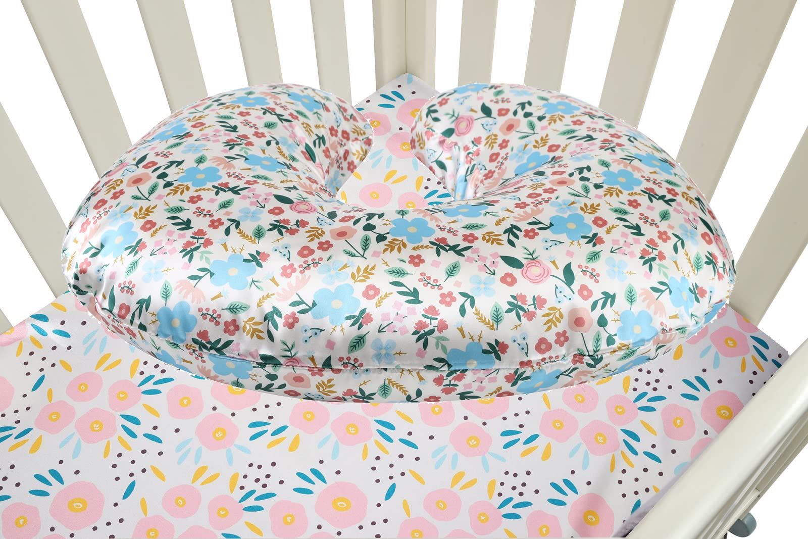 Tcmyyund pink-blue floral design, soft decor that brightens feeding space