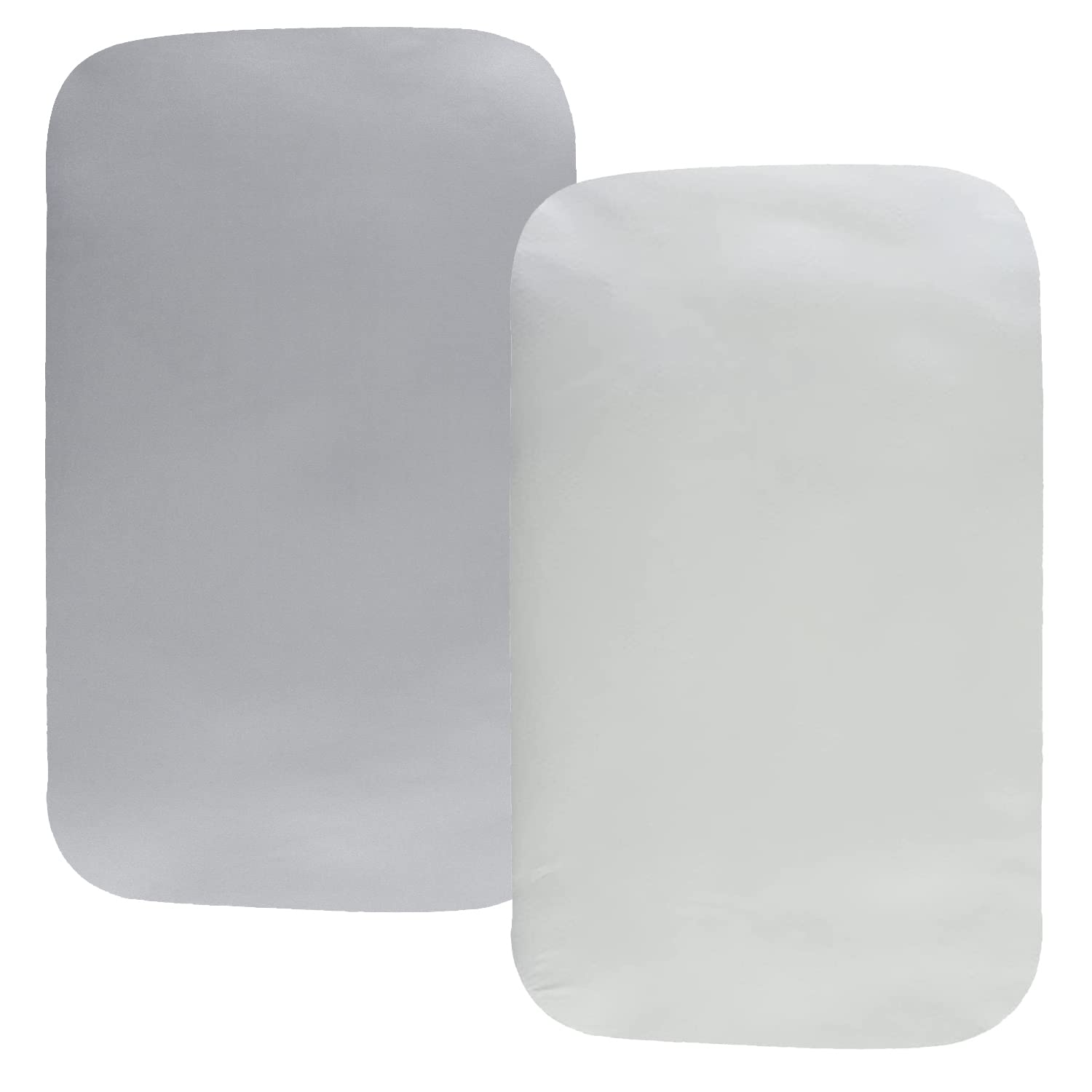 Tcmyyund satin bassinet sheet in grey and white protects delicate baby skin.