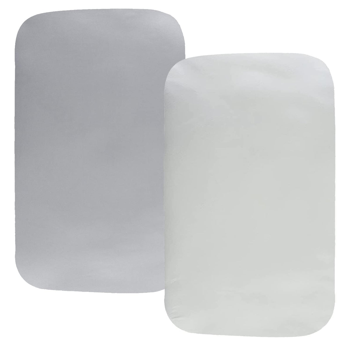 Tcmyyund satin bassinet sheet in grey and white protects delicate baby skin.