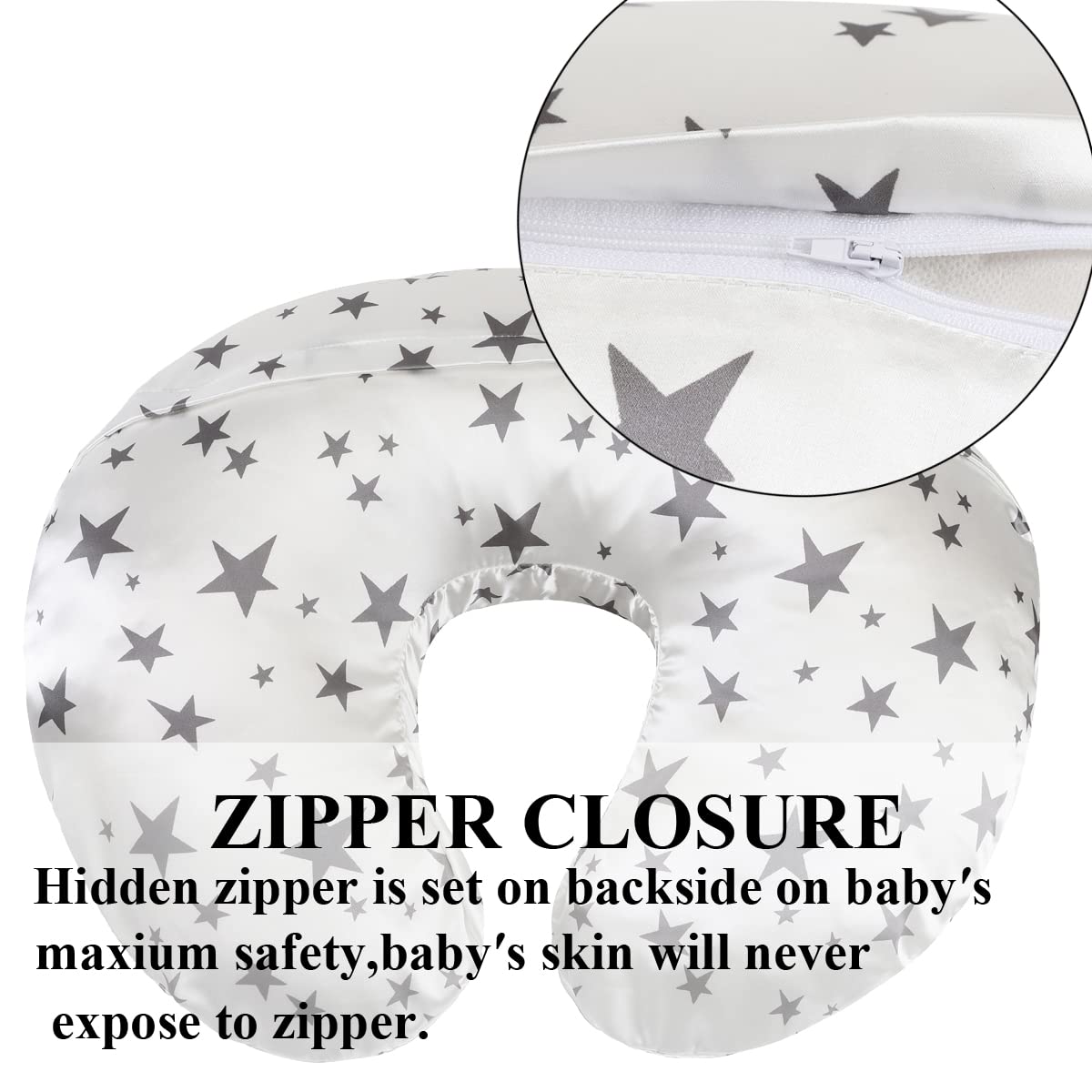 Tcmyyund satin nursing pillow cover universal-fit design for standard pillows