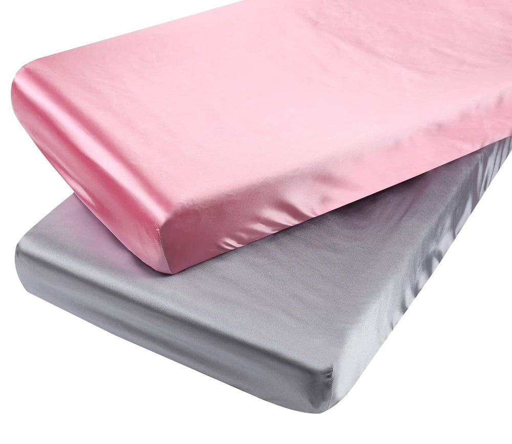 Tcmyyund satin pack n play sheet close-up fabric, silky texture for baby skin