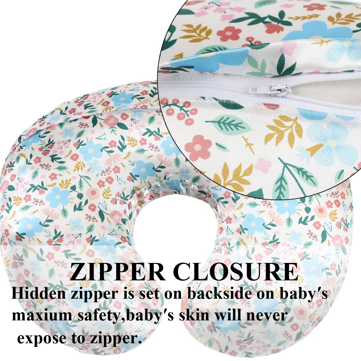 Tcmyyund universal-fit cover, fits standard pillows including Boppy for easy swapping