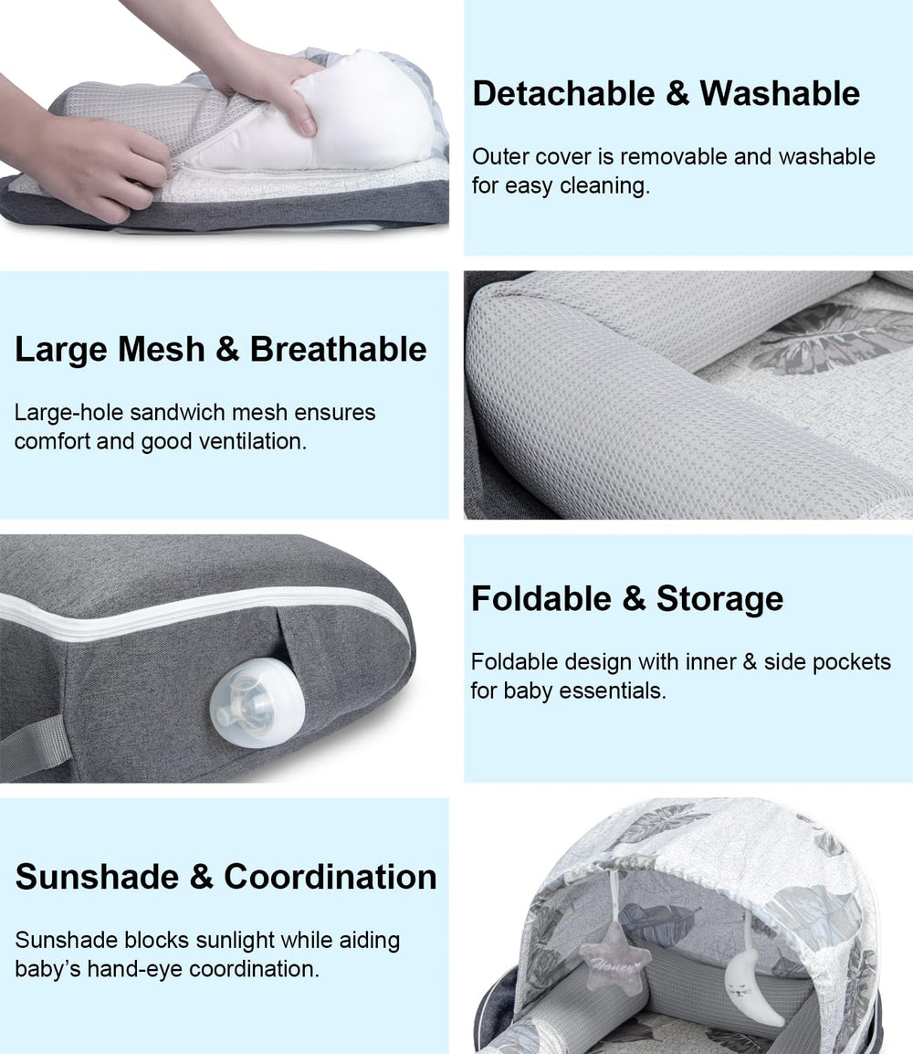 Tcruybed lightweight infant nest with a soft pattern
