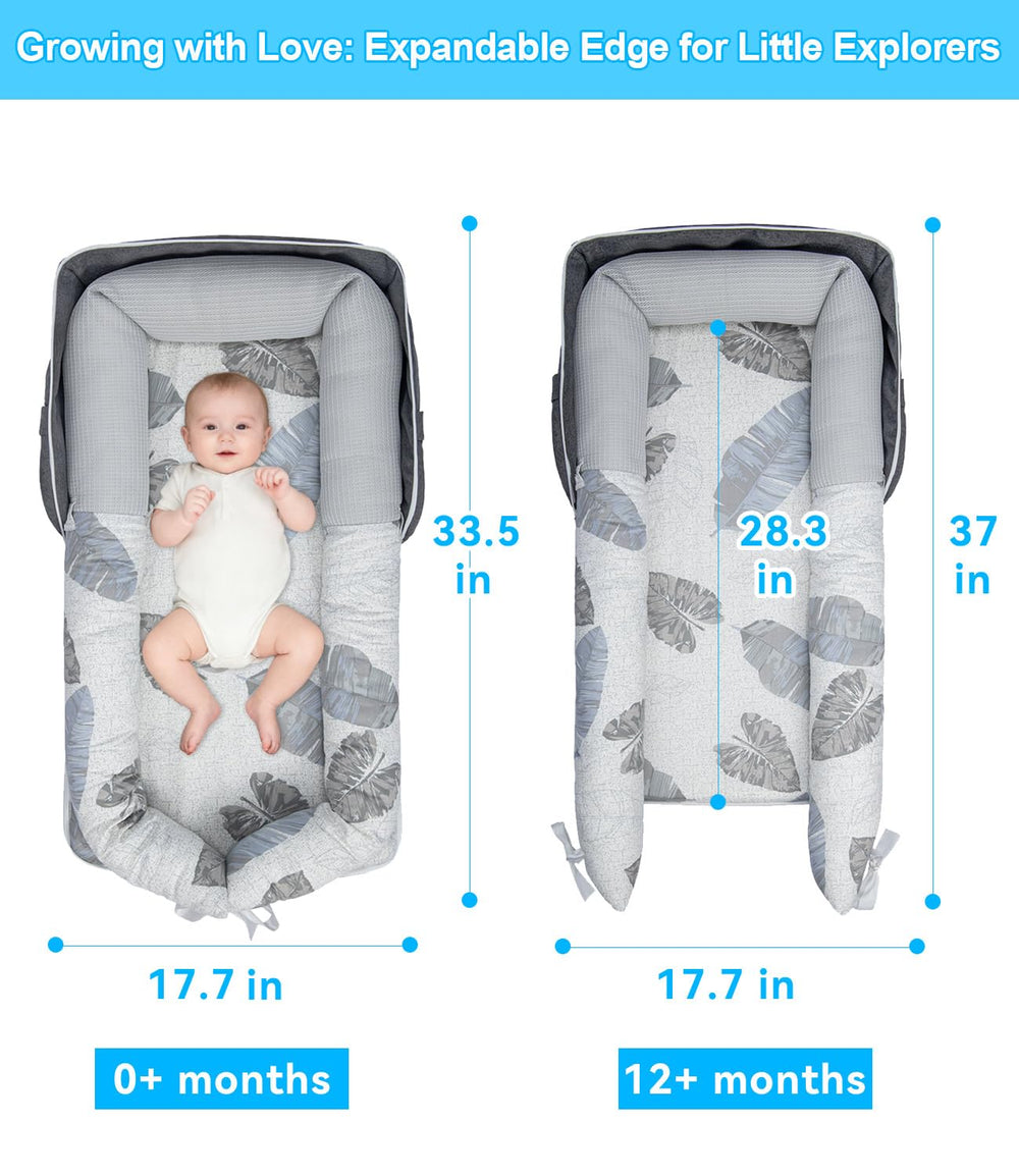 Tcruybed travel lounger doubles as a changing pad for quick needs