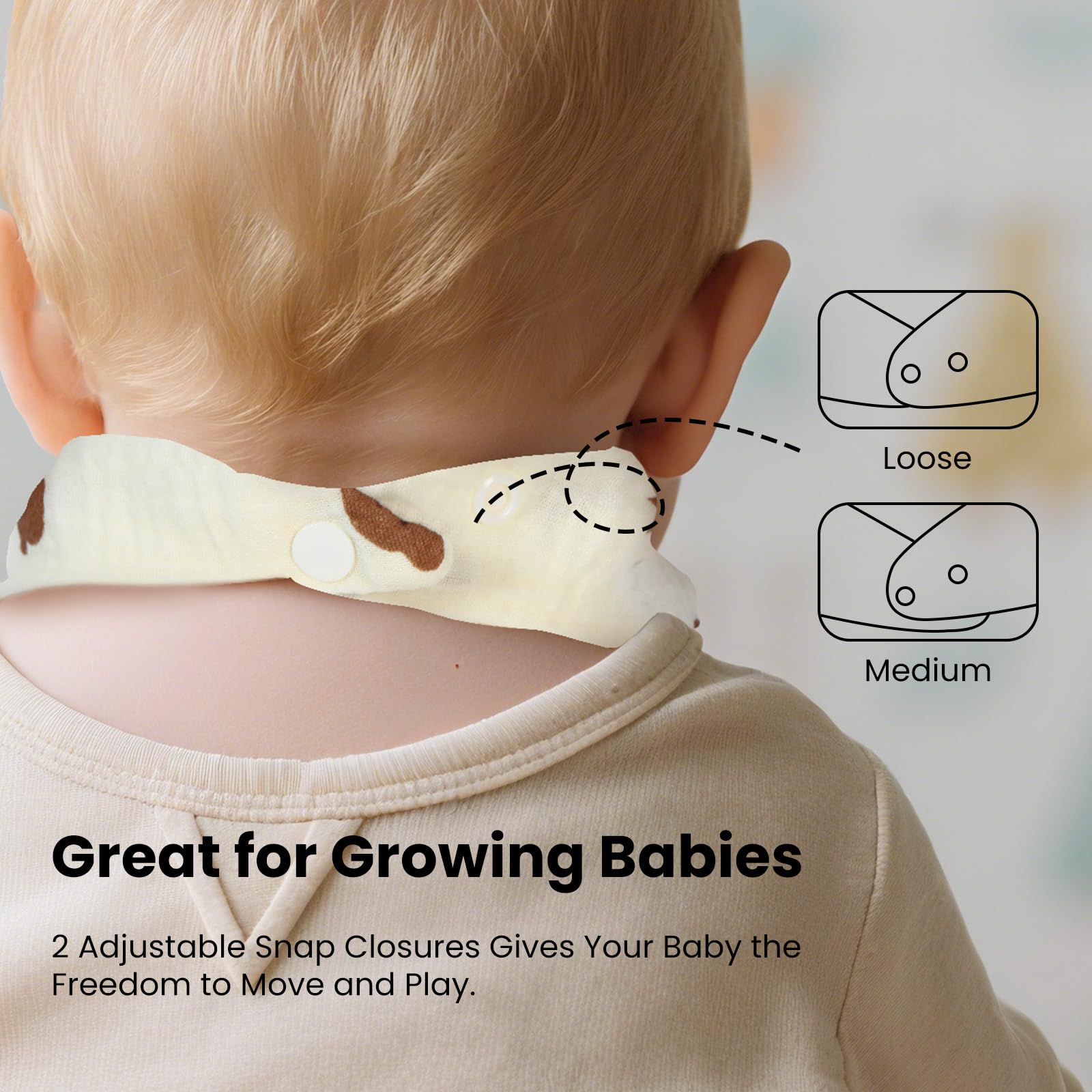 TDHD soft, skin-friendly bibs protect delicate skin during teething