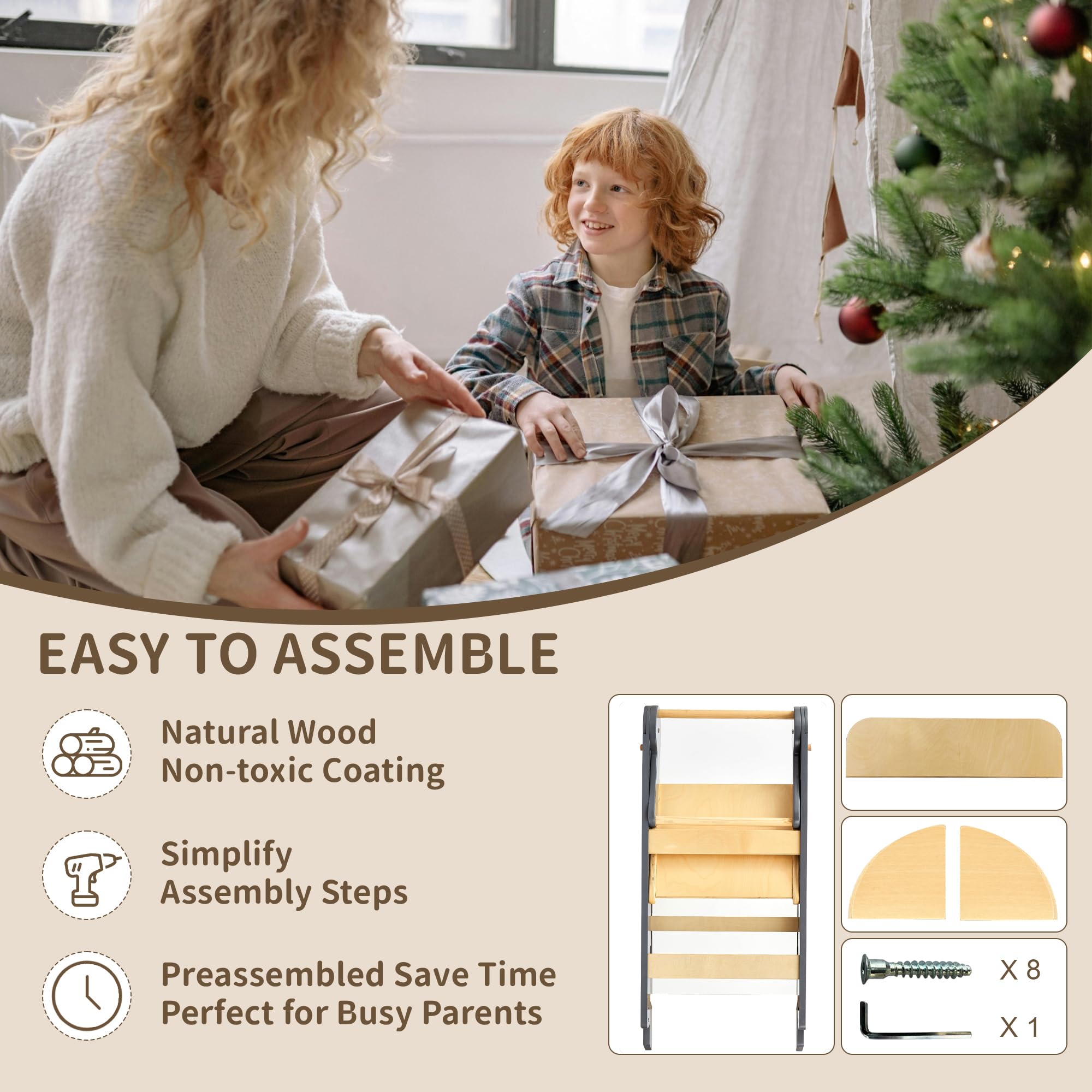TDKDHoming Foldable Toddler Tower easy cleaning and care.