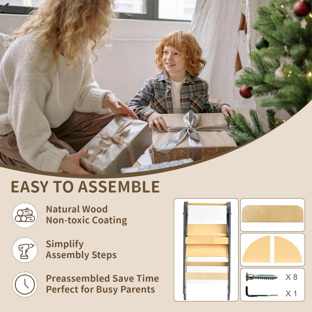 TDKDHoming Foldable Toddler Tower easy cleaning and care.