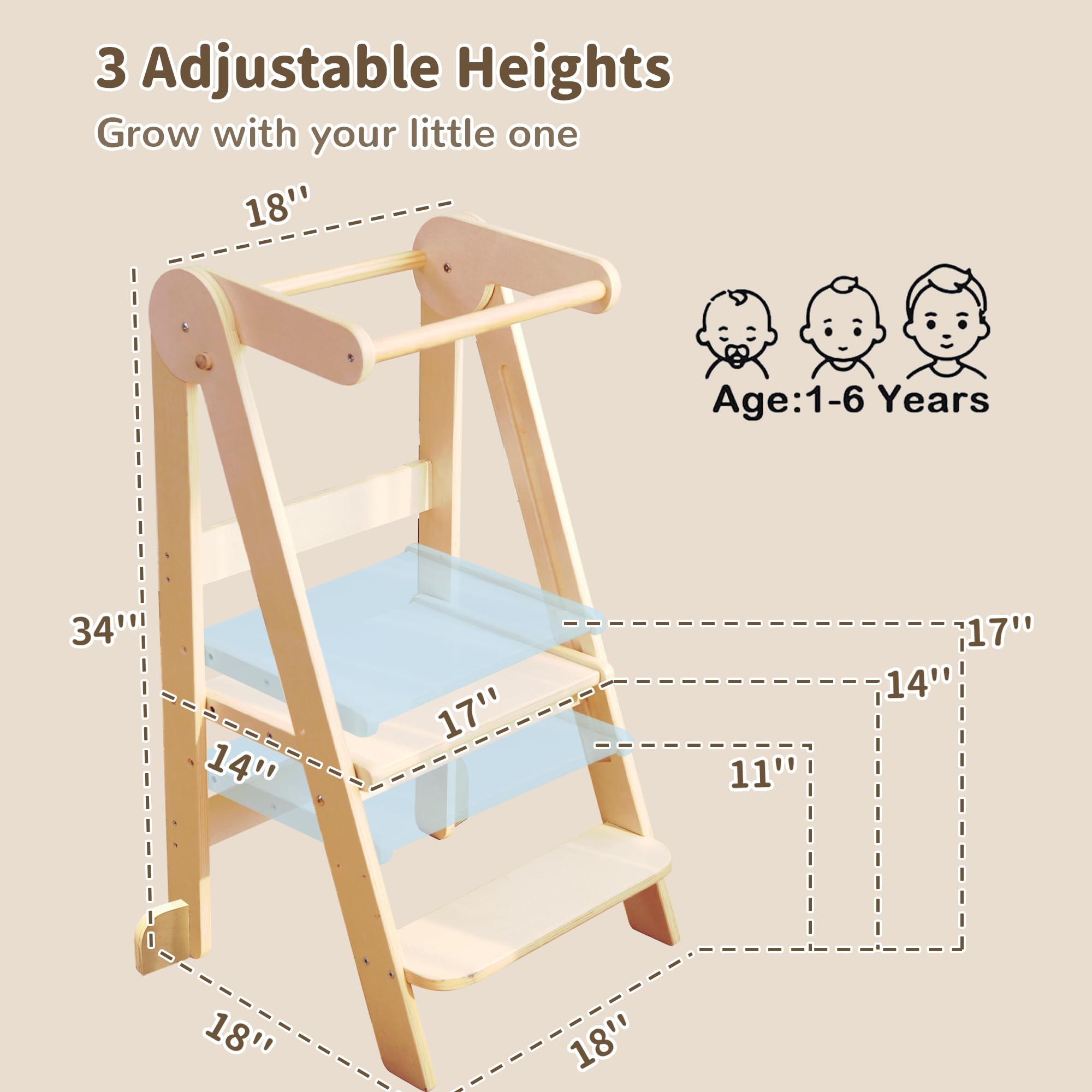 TDKDHoming foldable toddler tower in kitchen use supporting child participation.