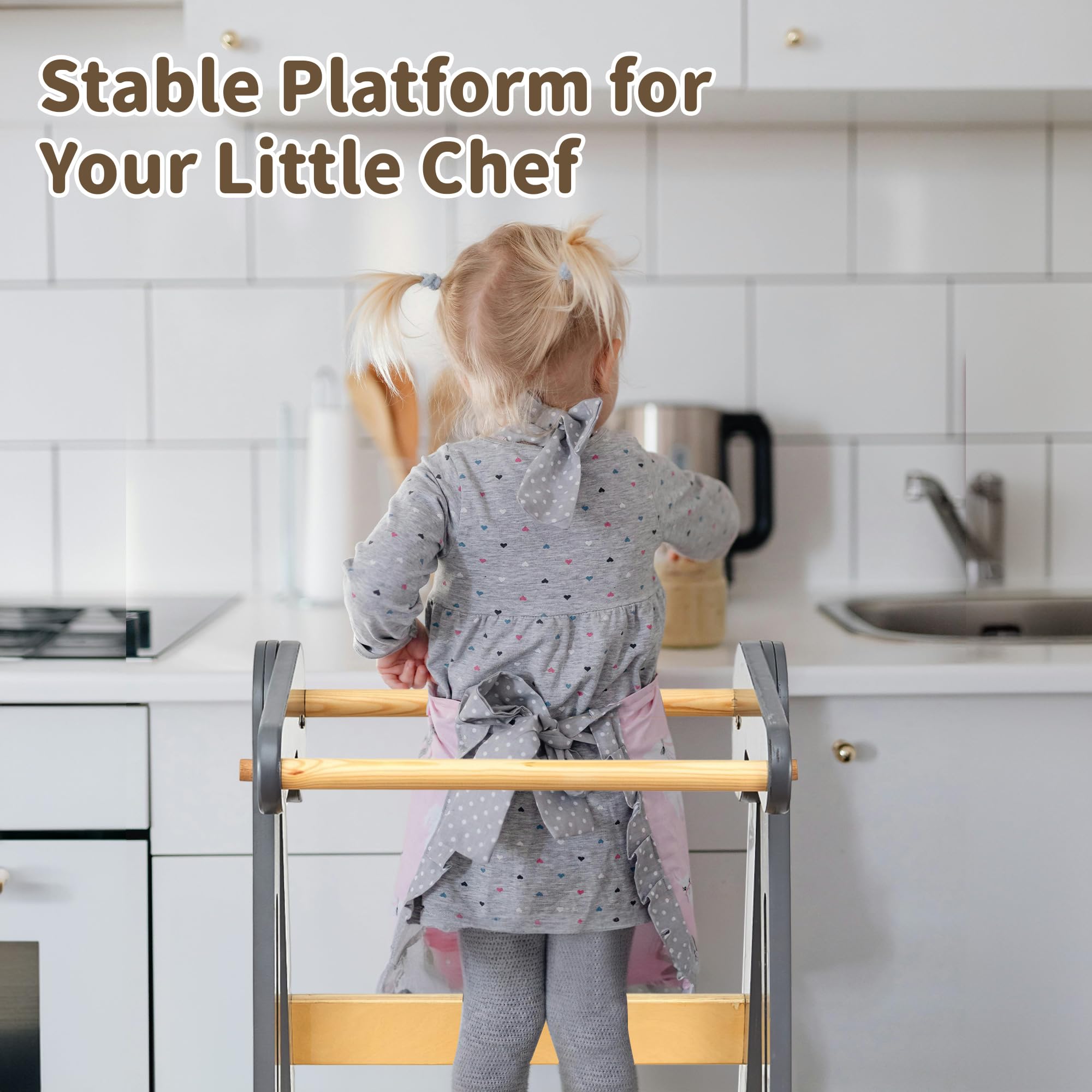 TDKDHoming Foldable Toddler Tower ideal for kitchen activities.