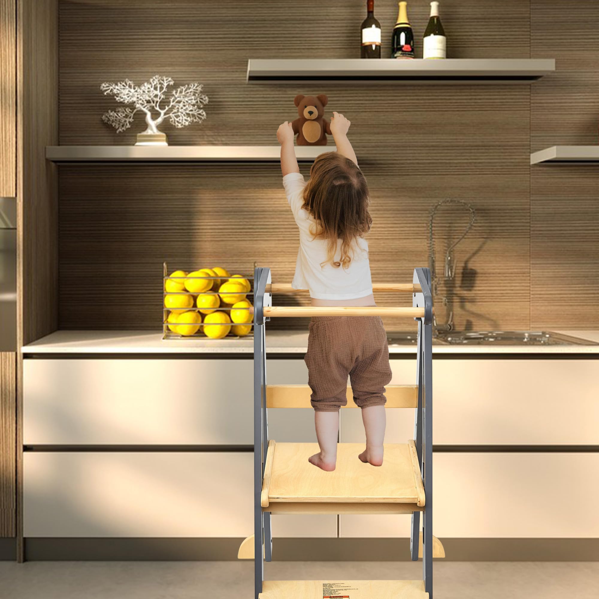 TDKDHoming Foldable Toddler Tower fosters independence at home.
