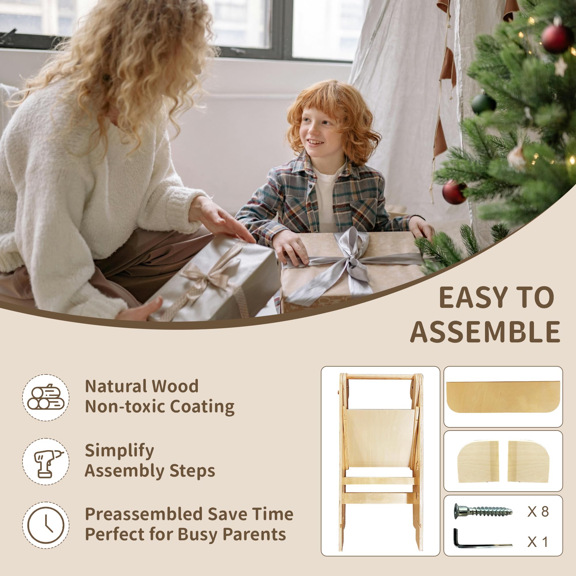 TDKDHoming foldable toddler tower stored under furniture for compact storage.