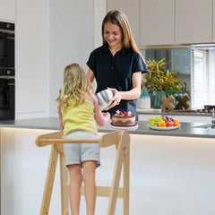 TDKDHoming foldable toddler tower set at three heights for growing kids.