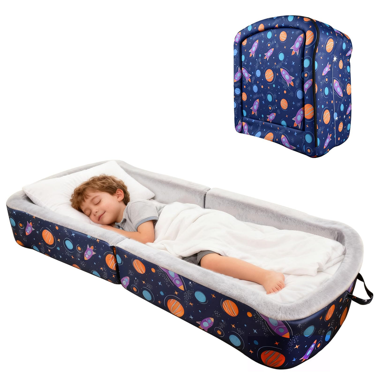TDKDHoming portable toddler bed setup, cozy nap space at home.