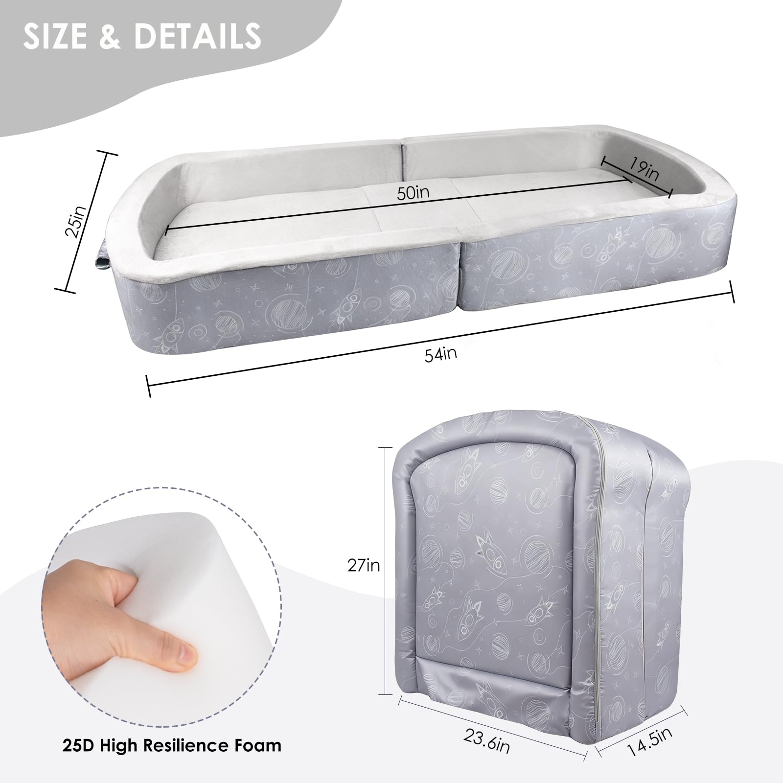 TDKDHoming toddler travel bed memory foam mattress provides soft, comfortable support on the go.
