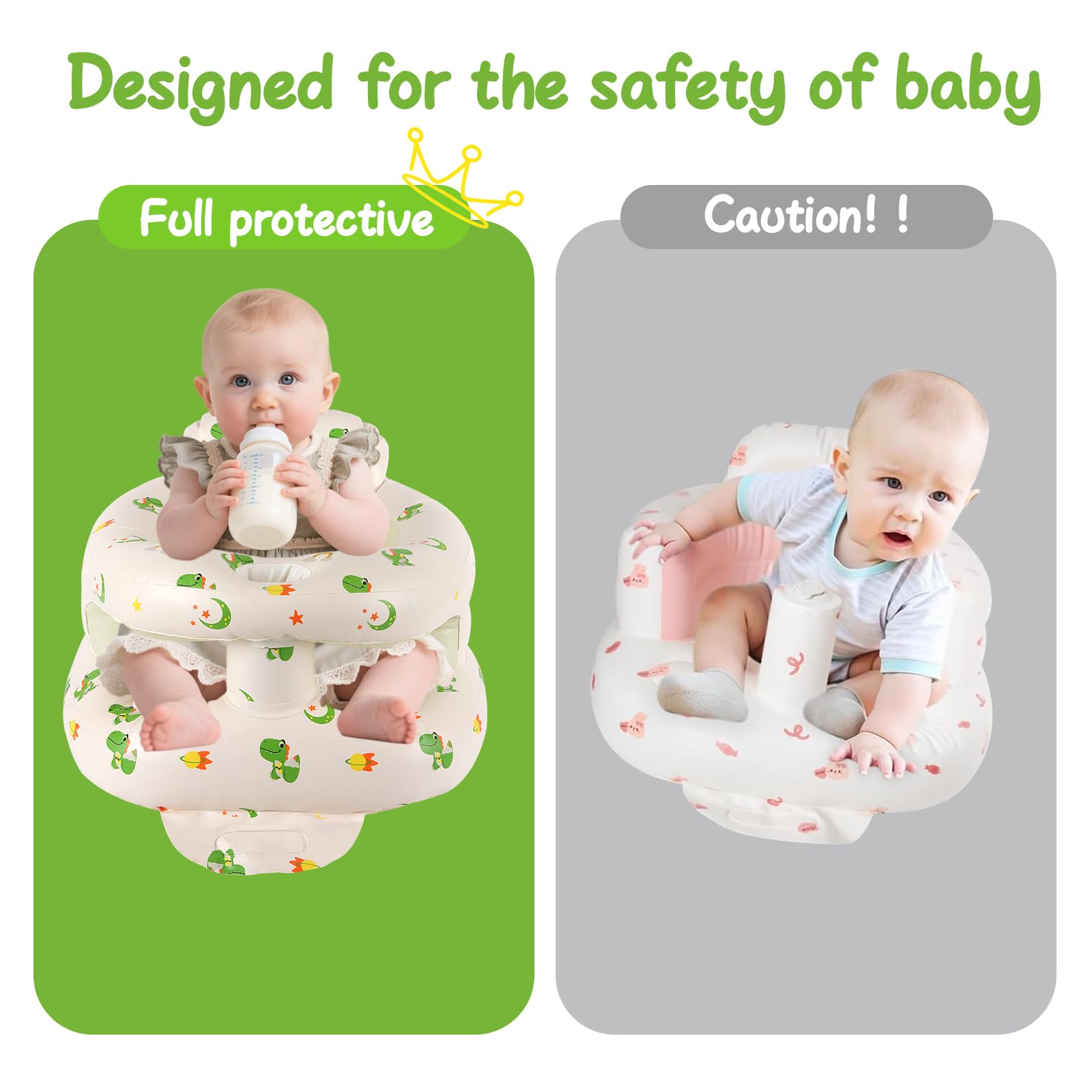 TDTOK baby seat with fence design provides gentle enclosure for infants.
