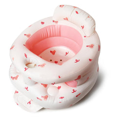 TDTOK inflatable baby seat with full back rest for supported sitting.