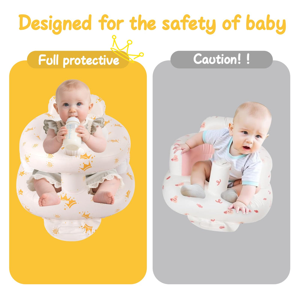 TDTOK inflatable baby seat used at the beach for travel versatility