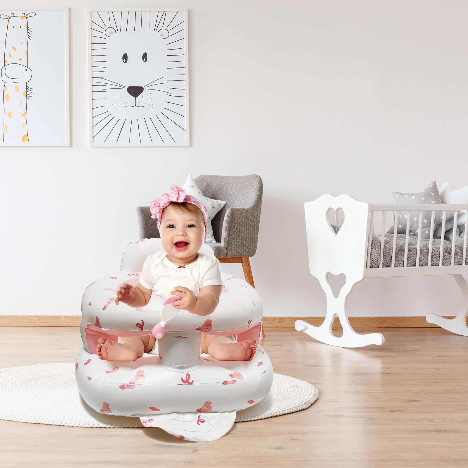 TDTOK inflatable seat with fence for added safety and comfort.
