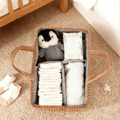 TDTOK nursery organizer with 15x10x7 dimensions for full diaper kit and supplies.