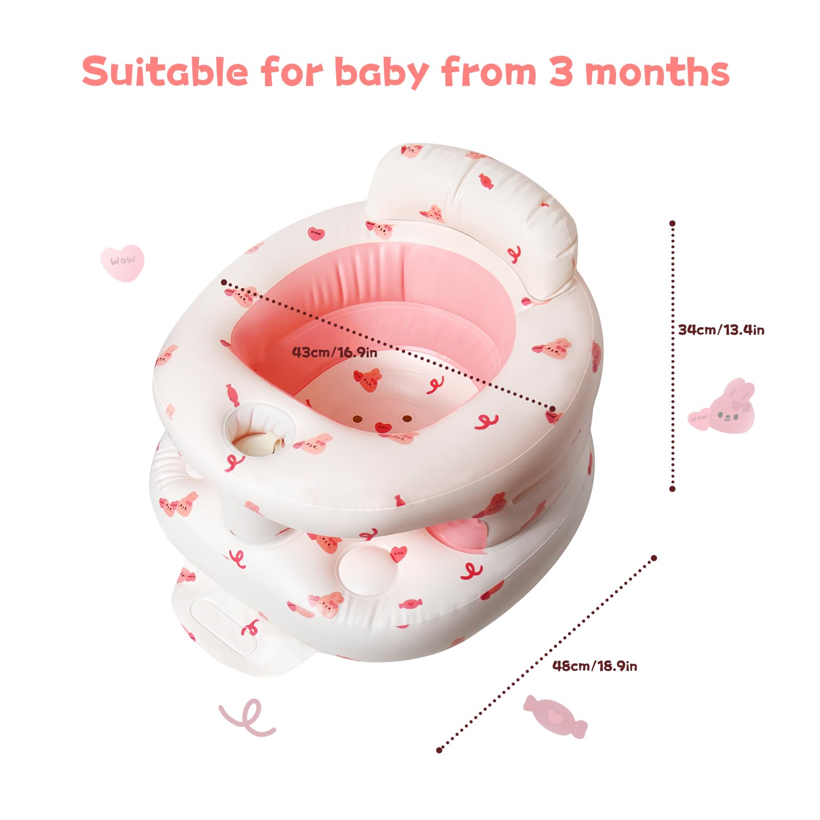 TDTOK sit-up seat supports baby while sitting up and feeding.