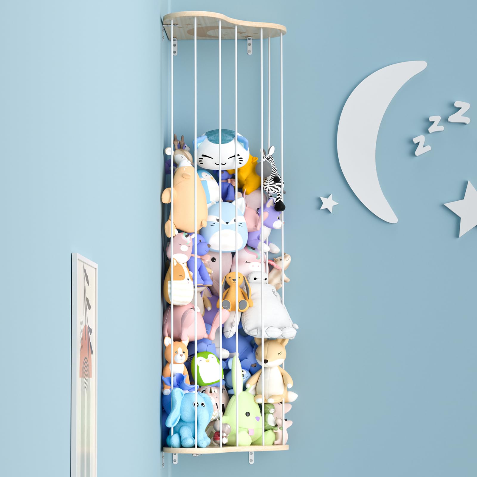 Tdymzdw stuffed animal storage organizer extended-length wall panel for roomy plush toy storage.