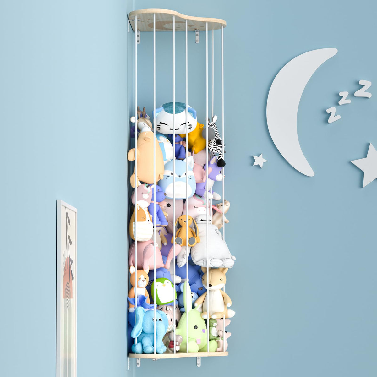 Tdymzdw stuffed animal storage organizer extended-length wall panel for roomy plush toy storage.