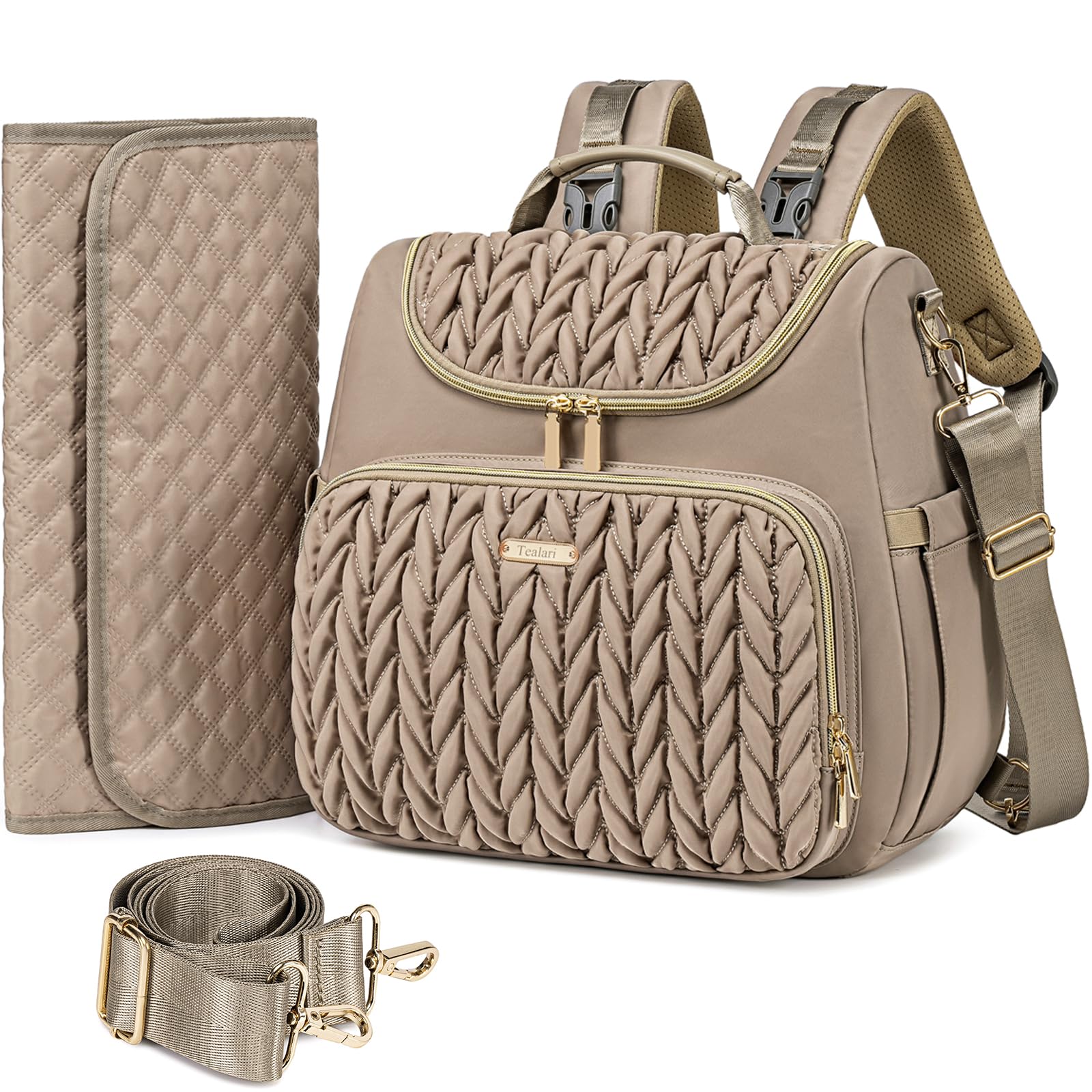 Tealari 4-in-1 diaper bag in backpack mode for versatile everyday use.