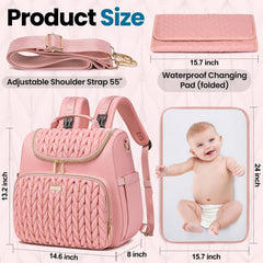 Tealari diaper bag changing pad shown in skin-friendly waterproof design for quick changes.