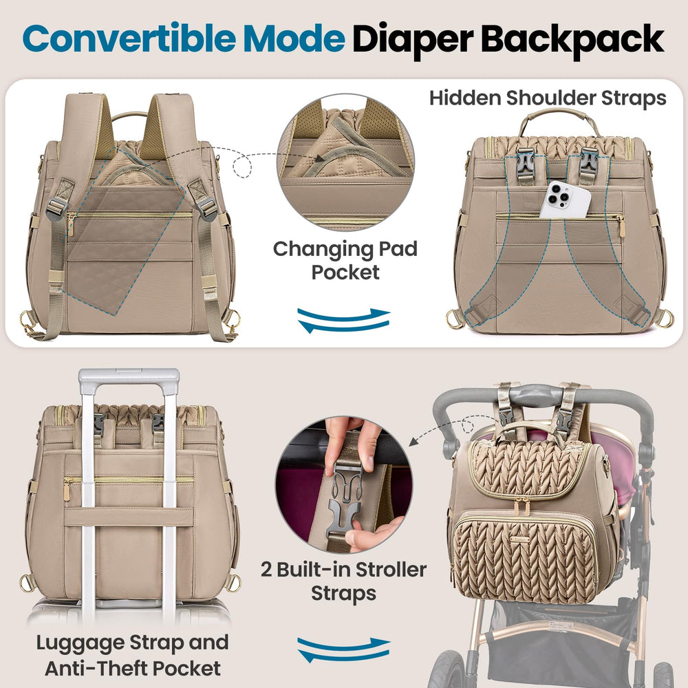 Tealari quick-switch 4-modes highlights each carrying option for flexibility.