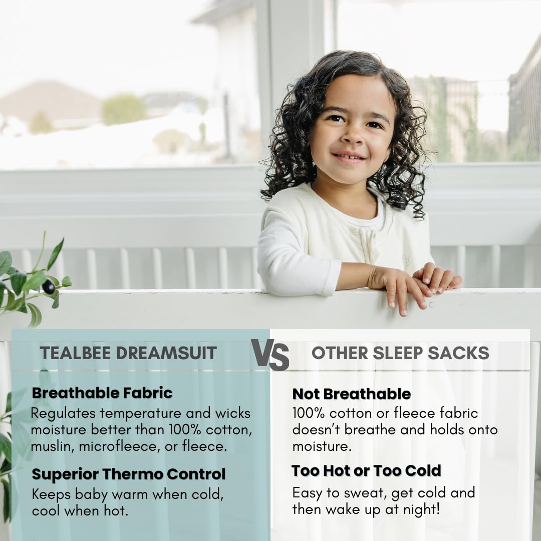 Tealbee Dreamsuit bamboo rayon cotton blend feels soft and breathable against skin.
