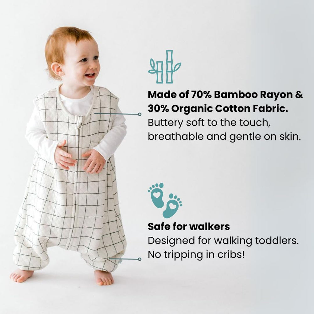 Tealbee Dreamsuit with feet design prevents tangling during active sleep