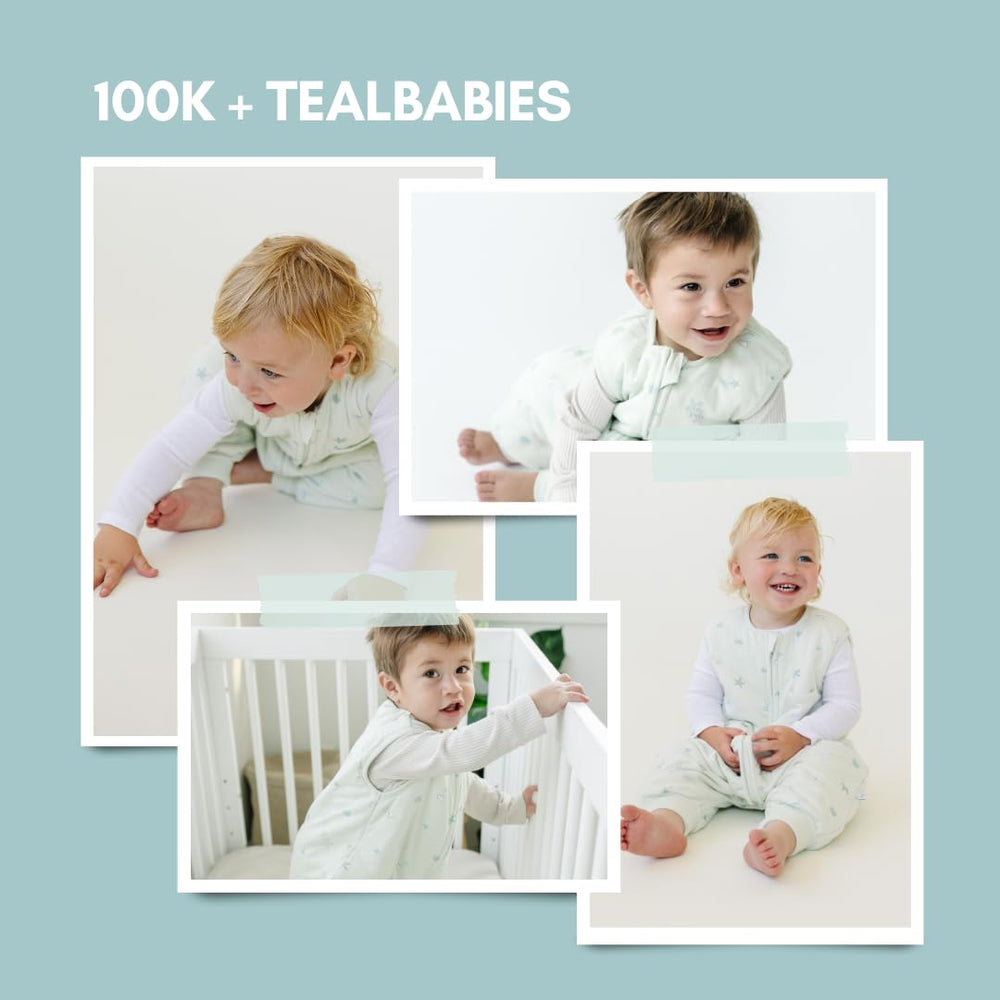 Tealbee Dreamsuit seashell winter warmth showcases 1.5 TOG for cooler rooms.