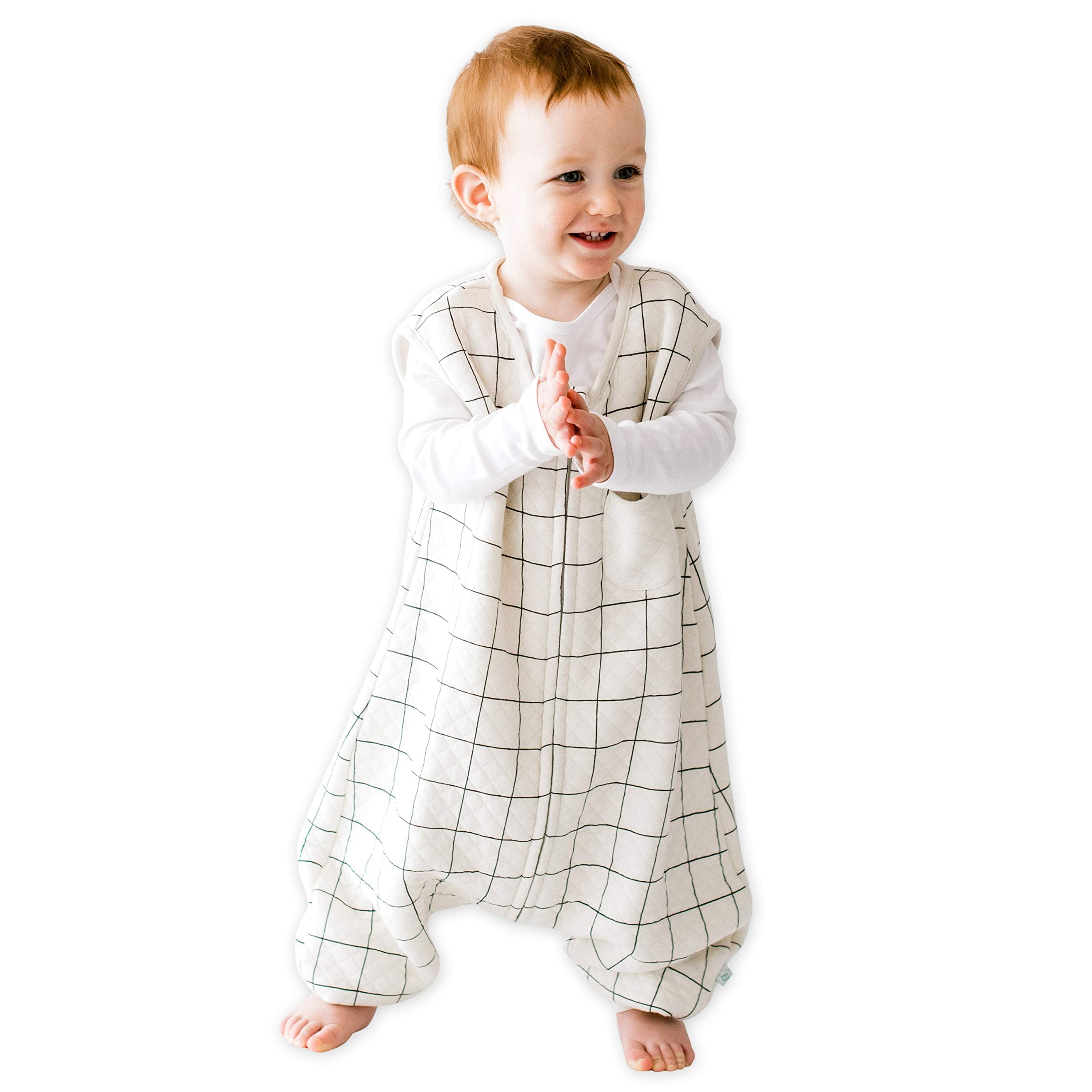 Tealbee Dreamsuit front view in checkered pattern showing safe mobility.