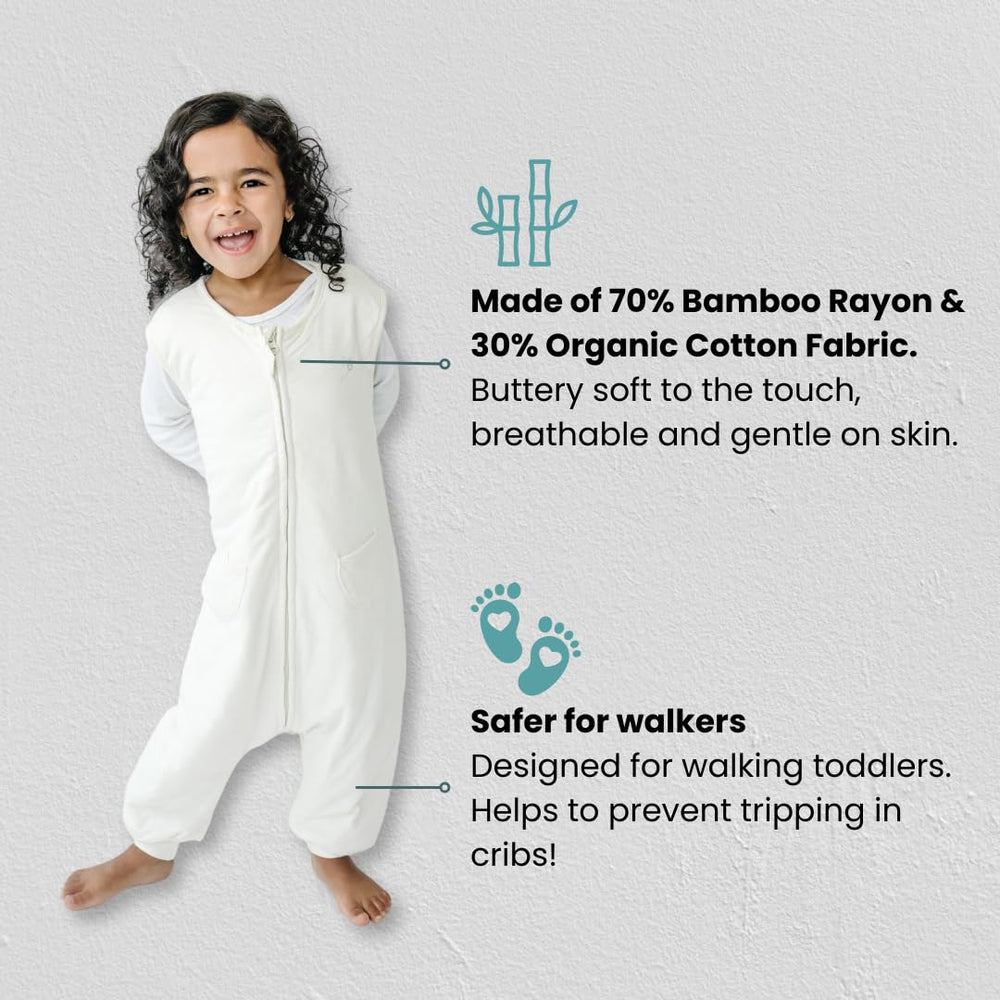 Tealbee Dreamsuit walker sleep bag with legs supports active toddlers during night transitions.