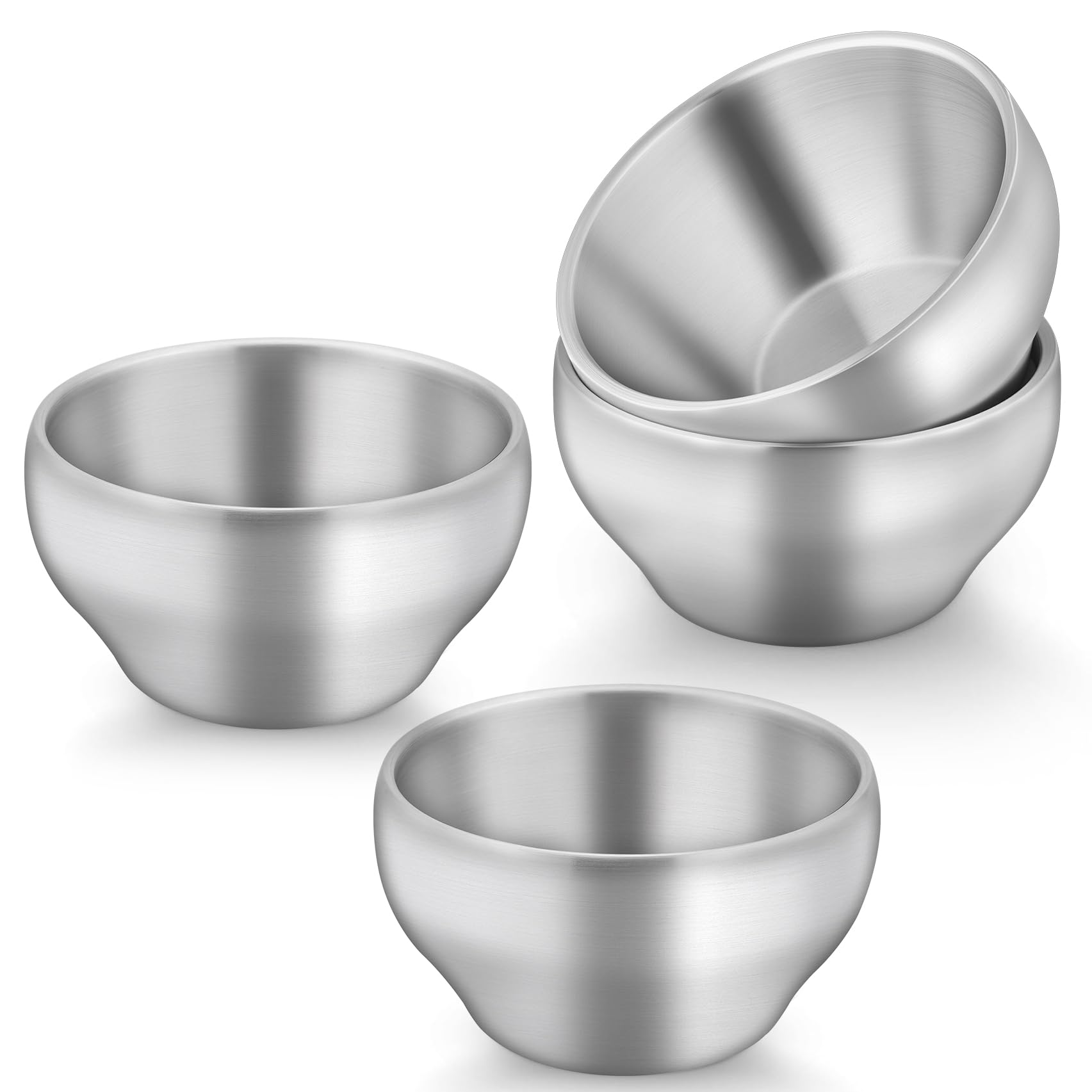 TeamFar stainless steel kids bowls set of four for durable everyday meals