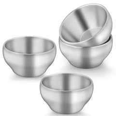 TeamFar stainless steel kids bowls set of four for durable everyday meals
