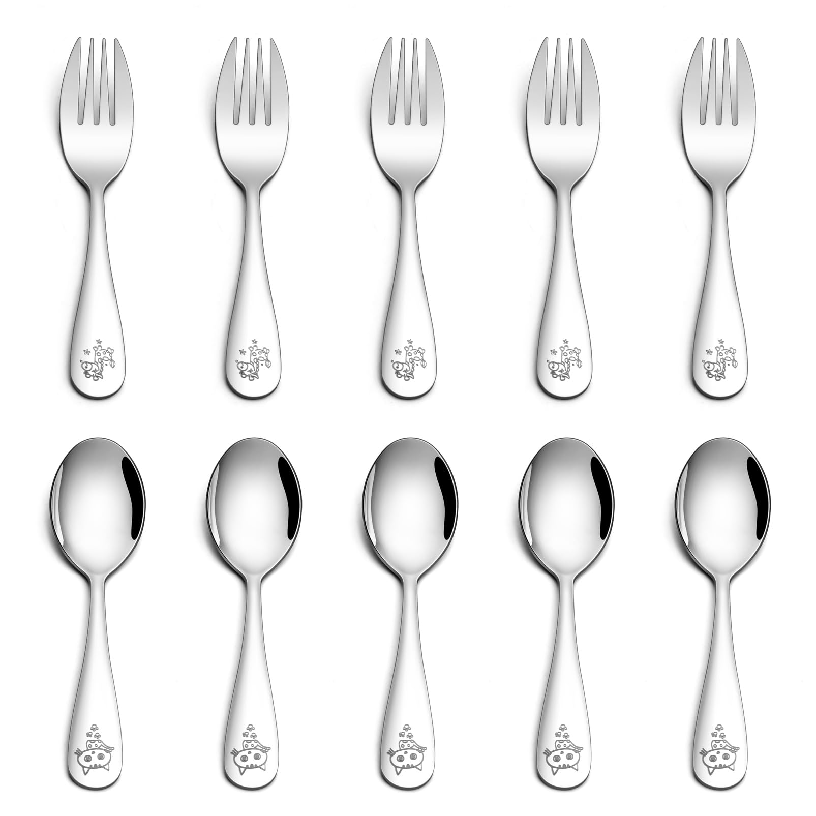 TeamFar toddler utensils with mirror finish for easy cleaning and elegant table setting.