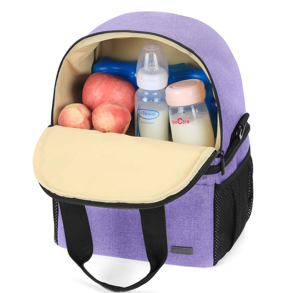 Teamoy breast pump bag bottom compartment stores cooler items and bottles securely