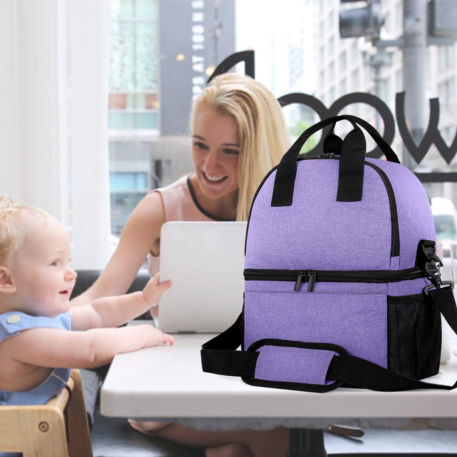 Teamoy purple pumping bag showcases stylish, practical design for everyday use