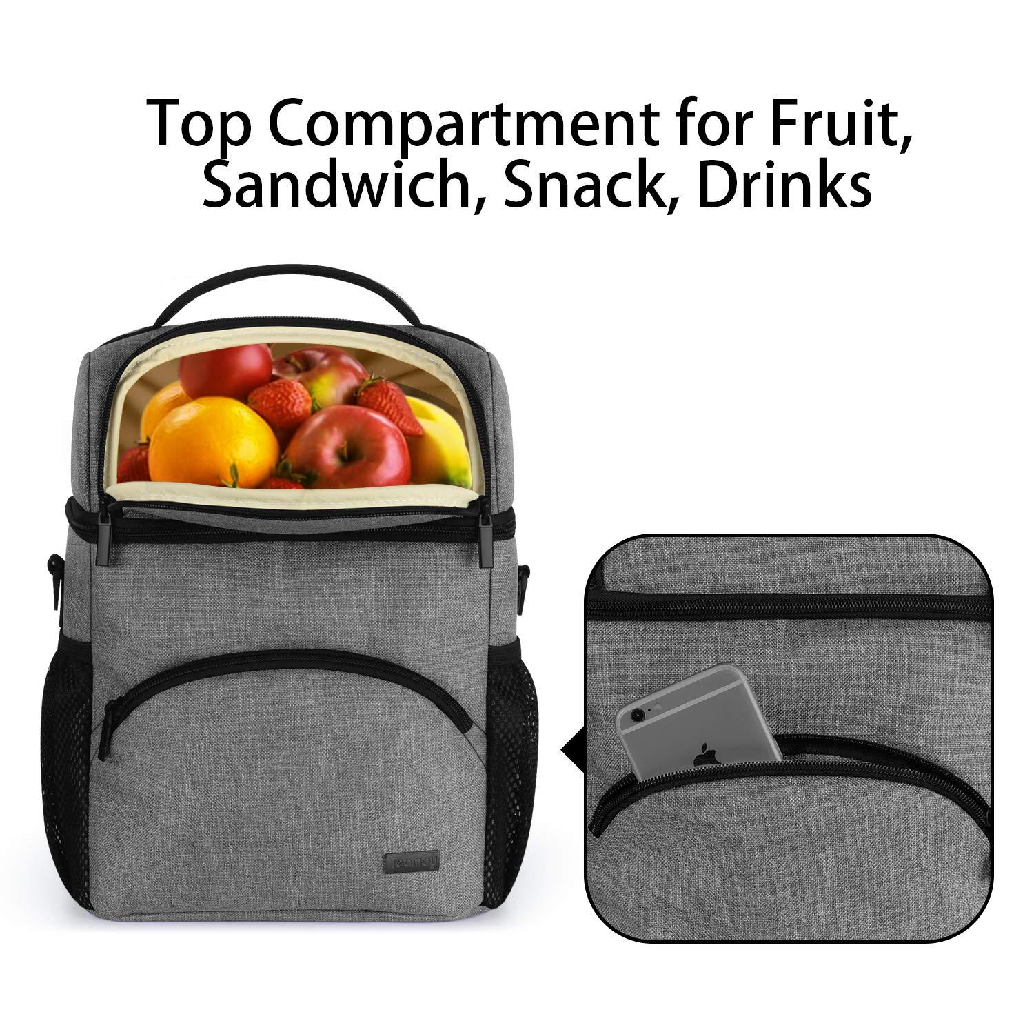 Teamoy cooler bag bottom compartment holds six 9-ounce bottles