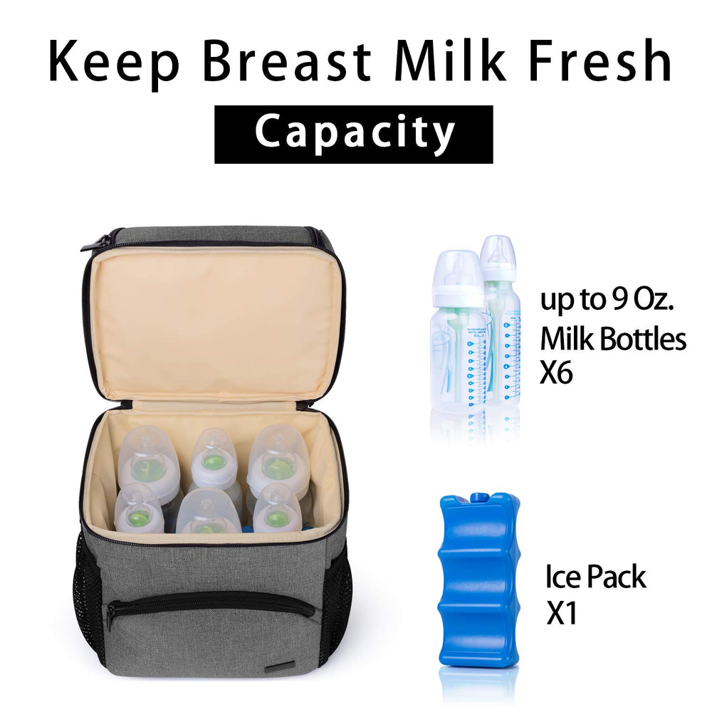 Teamoy cooler bag open top compartments shows easy bottle access
