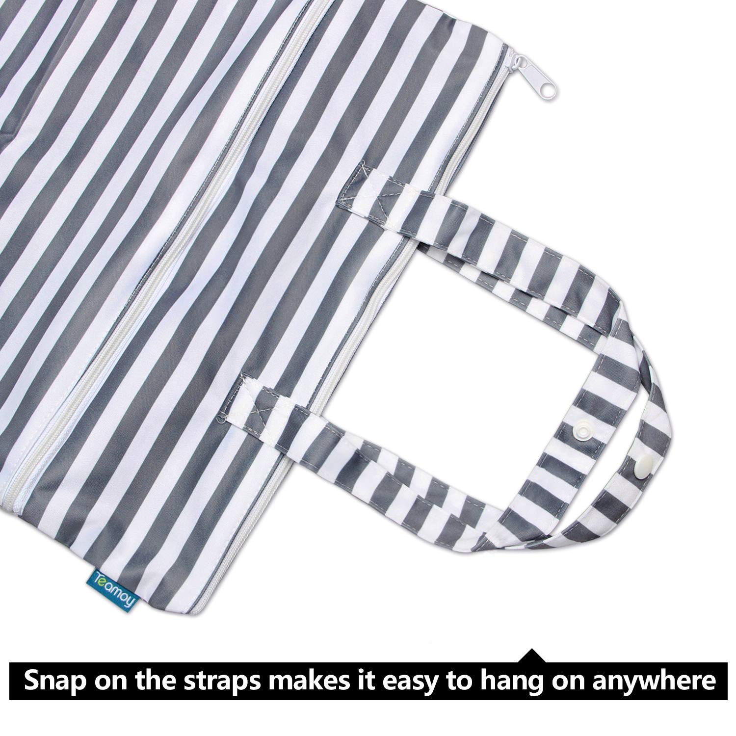 Teamoy double-compartment wet-dry bag keeps wet items separated on trips.