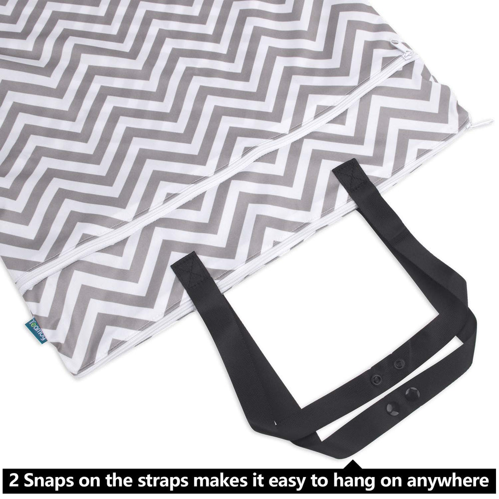 Teamoy hanging bag clips on strollers or towel racks.
