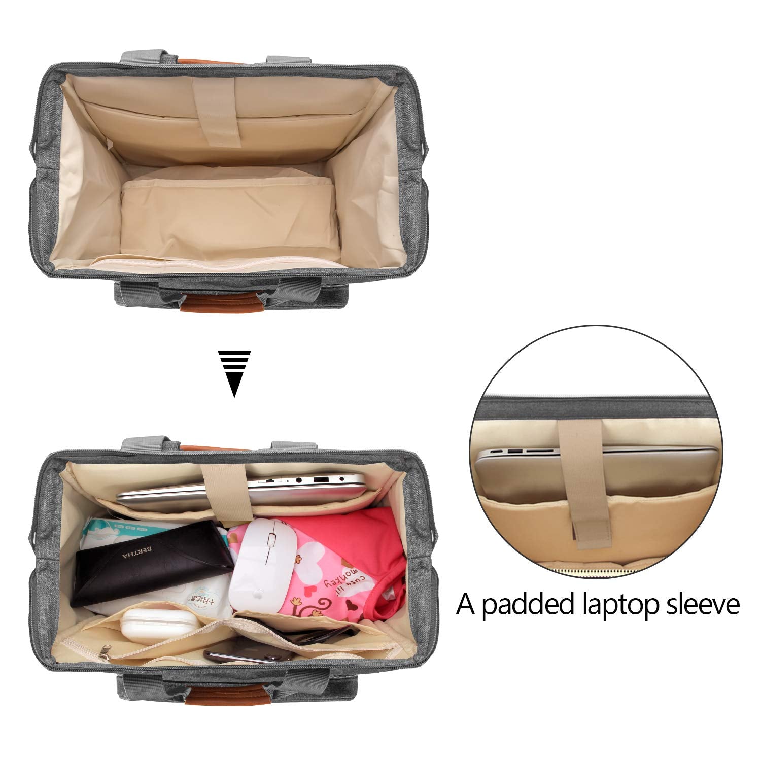 Teamoy bag features padded laptop sleeve protecting devices during travel